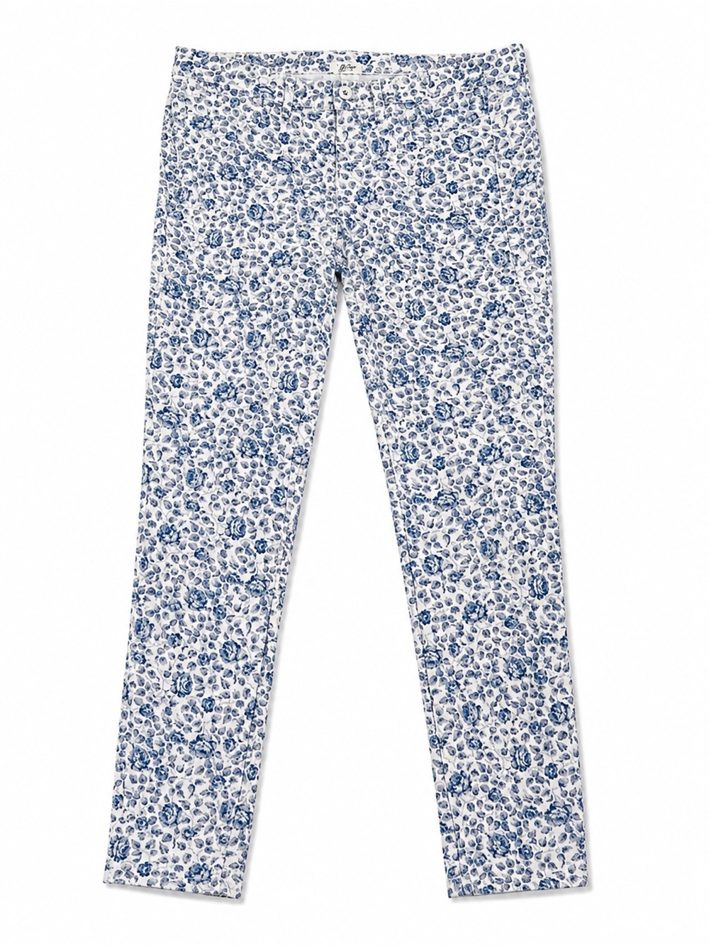 Madewell White & Blue Floral Skinny Ankle Cropped Jeans 26